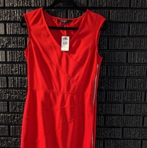 NWT Sexy red, exposed zip dress